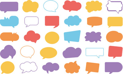 Fototapeta premium Collection of Colorful Speech Bubbles and Shapes for Communication and Ideas