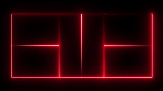 pickleball court icon animation on black background. futuristic digital icon video of a high-tech pickleball court...