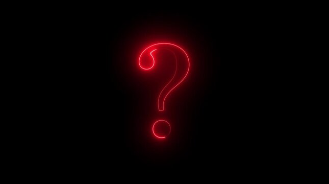 Question mark icon. problem sign. neon question mark icon animation on black background.. 4k video....
