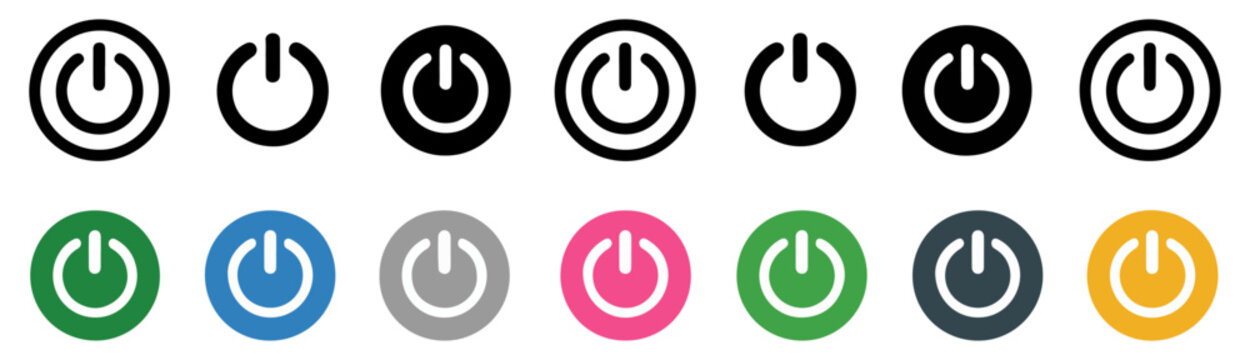 power switch icon set collection