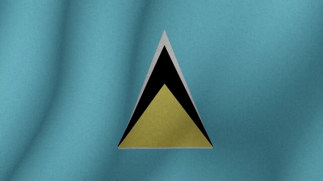 The flag of the flag Saint Lucia. The flag of Saint Lucia flag in 3d format. 1080p HD animation for presentation