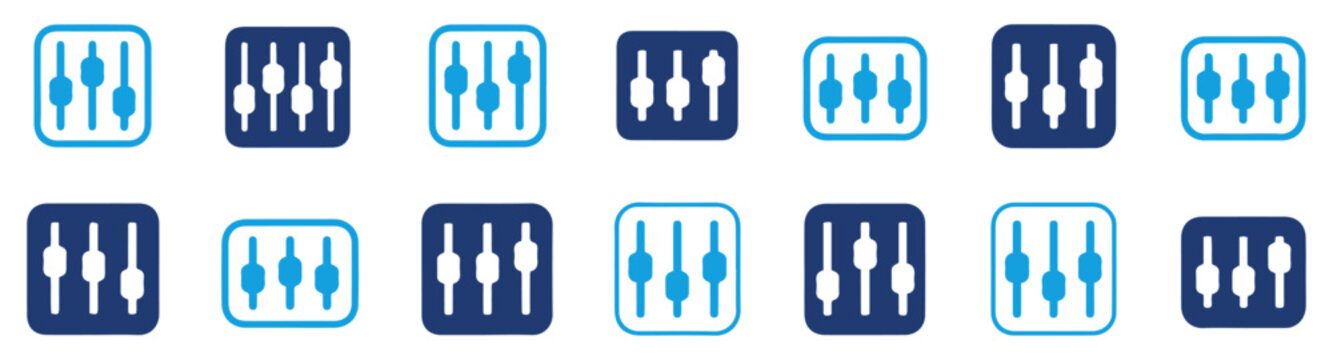 sound volume slider icon set