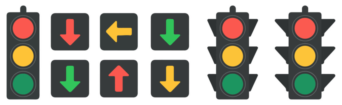 traffic light icon set collection