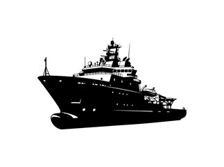 Obraz premium Modern Cruise Ship or Passenger Ferry Vector Illustration