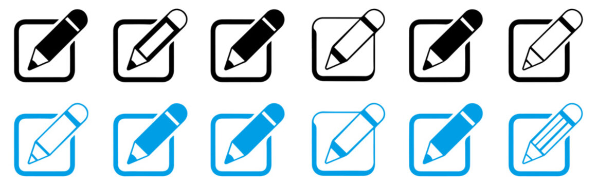edit document pencil icons vector set