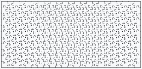 253 Piece Blank Jigsaw Puzzle Template – Horizontal Printable Vector © Денис Конельский