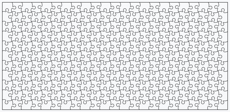 253 Piece Blank Jigsaw Puzzle Template &ndash; Horizontal Printable Vector