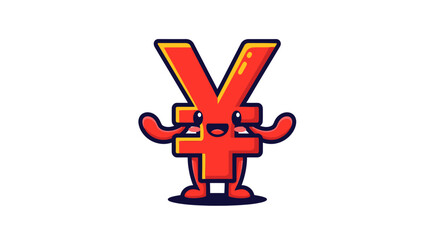 Obraz premium Cartoon Yen Character Offering a Friendly Greeting with an Energetic Style