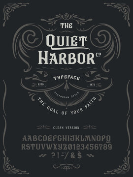 Font The Quiet Harbor. Vintage design.
