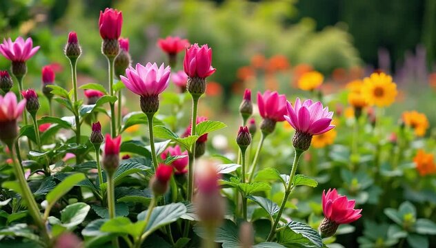 A backyard garden filled with mature statice plants bearing abundant colorful blooms 
