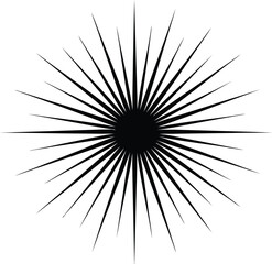 Fototapeta premium A stylized silhouette of a starburst, with radiating lines and a central point. Keep it simple and geometric