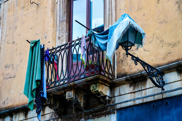 Laundry Drying on Catania Balcony