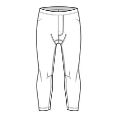 Isolated long johns illustration on white background, featuring detailed front view with stitching and design elements