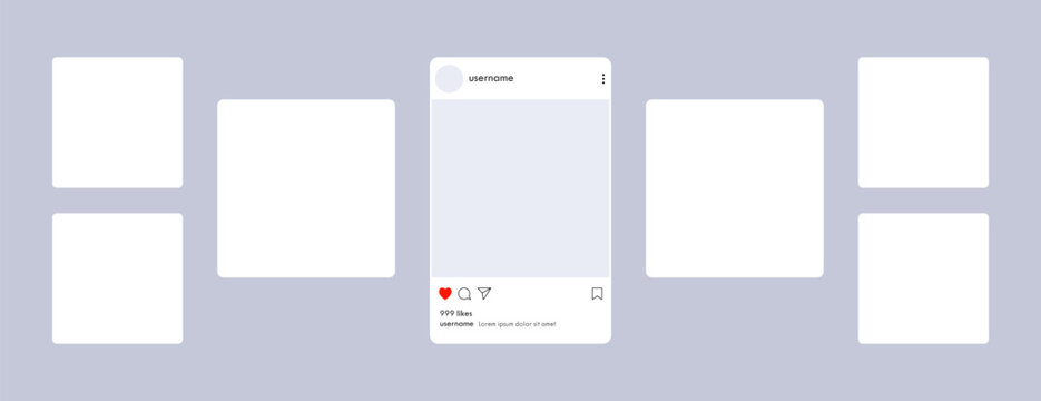 Instagram Social Media Carousel Posts Layout Mockup Template. Vector illustration