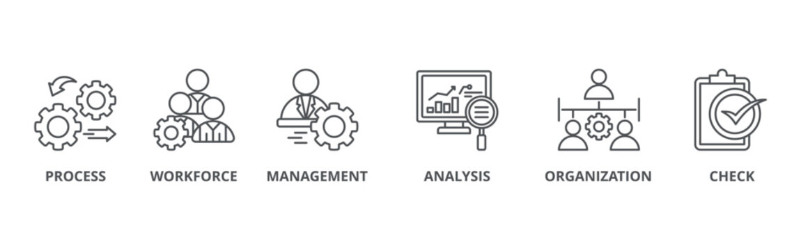 Total quality management banner web icon vector illustration concept