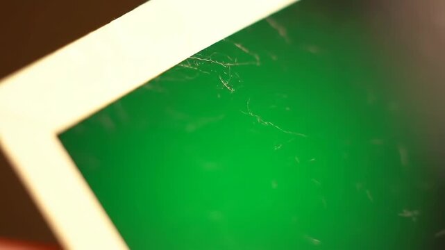 Close-up view of a smartphone screen showing scratches, common issue, suggesting repair or maintenance need, tech troubleshooting