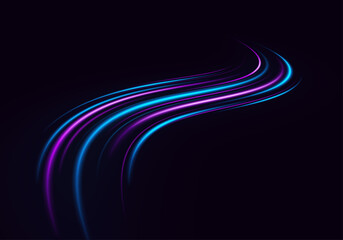 Dynamic road motion with sparkling light flashes and abstract waves of speed.
