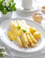 Spargelgericht mit Sauce Hollandaise