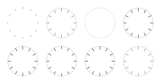 Watch Face Icon round clock vector, time scale illustration, circular timer and stopwatch symbol