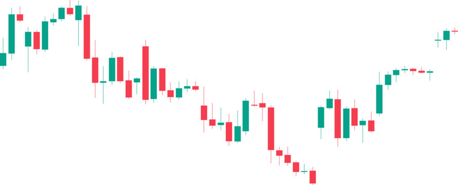 Bullish candlestick chart uptrend stock market growth crypto trading vector illustration isolated