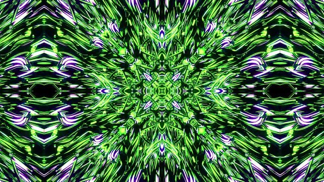 Psychedelic kaleidoscope for psytrance festivals and trance music videos. Mesmerizing fractal patterns with spiritual mandala geometry. Perfect VJ loop. 4K quality.