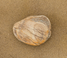  Patterned Stone on Sandy Beach in Cyprus ? Close-Up