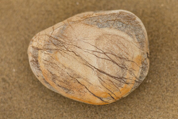  Patterned Stone on Sandy Beach in Cyprus ? Close-Up