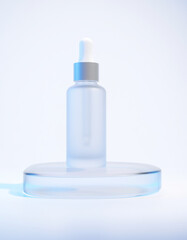 3D frosted glass skincare serum dropper bottle mockup
