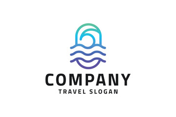 Fototapeta premium Sea Wave Travel & Marine Logo 