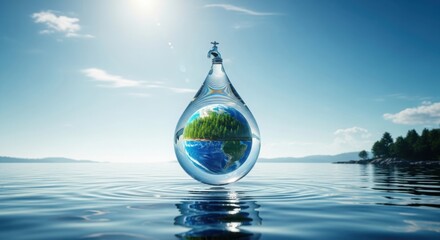 Earth encapsulated in a single drop of water