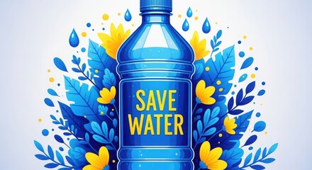 Save water conservation illustration