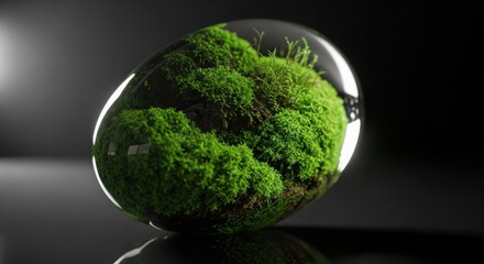 Moss terrarium in a glass globe