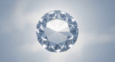Luxury brilliant cut diamond gem on clean bright background