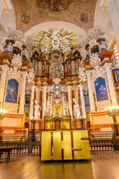 Interior of St. John the Baptist and St. John the Apostle and Evangelist, Vilnius, Lithuania