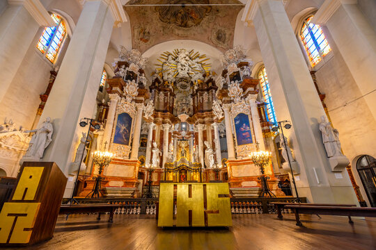 Interior of St. John the Baptist and St. John the Apostle and Evangelist, Vilnius, Lithuania