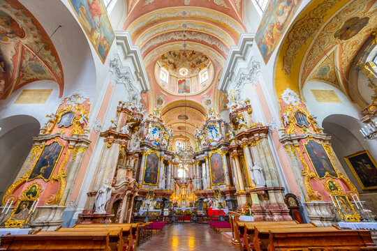 Interior of the Church of the Holy Spirit, Vilnius, Lithuania