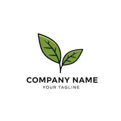 Green Leaves Logo Design Element.