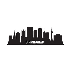 Fototapeta premium A striking black silhouette depicts the city skyline of birmingham england