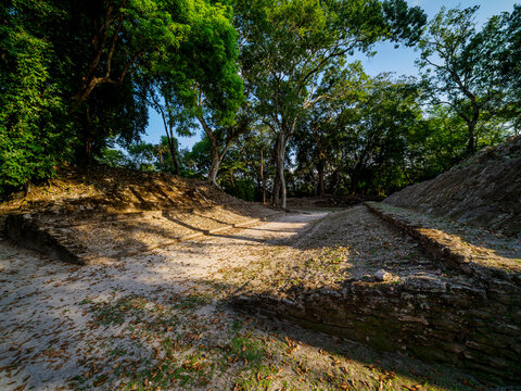Ball Court at Cahal Pech Archaeological Reserve, San Ignacio, Cayo District, Belize