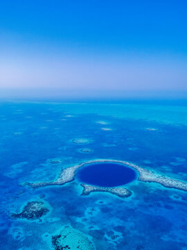 The Great Blue Hole, Lighthouse Reef, aerial view, Belize District, Belize