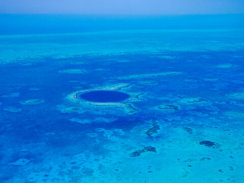 The Great Blue Hole, Lighthouse Reef, aerial view, Belize District, Belize