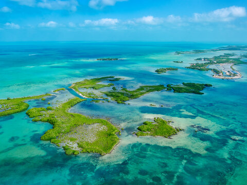 Ambergris Caye, aerial view, Belize District, Belize