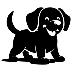 Obraz premium Cartoon Dog Silhouette 