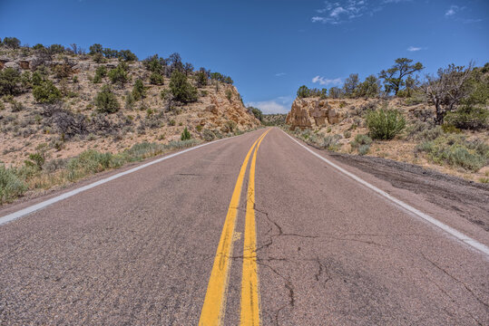 US89A ascending to the Kaibab Plateau in Arizona north of the Vermilion Cliffs National Monument.