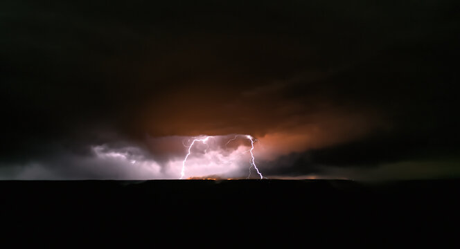 Dragon Bravo wildfire burning on the North Rim of Grand Canyon Arizona, USA