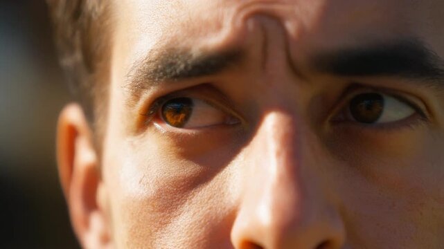 4K video of close-up male face