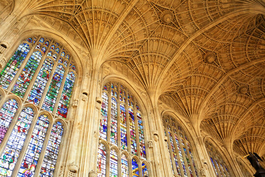King's College Chapel interior, Cambridge, England, UK