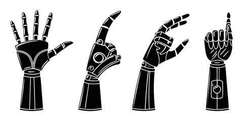 Hands in various positions forming letters in sign language Vector © Akshay