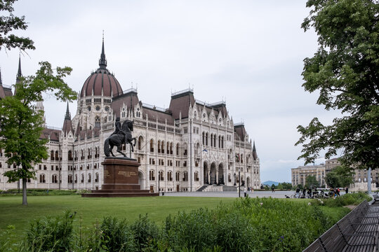 Architectural detail of the Hungarian Parliament Building, Budapest, Hungary