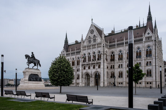 Architectural detail of the Hungarian Parliament Building, Budapest, Hungary